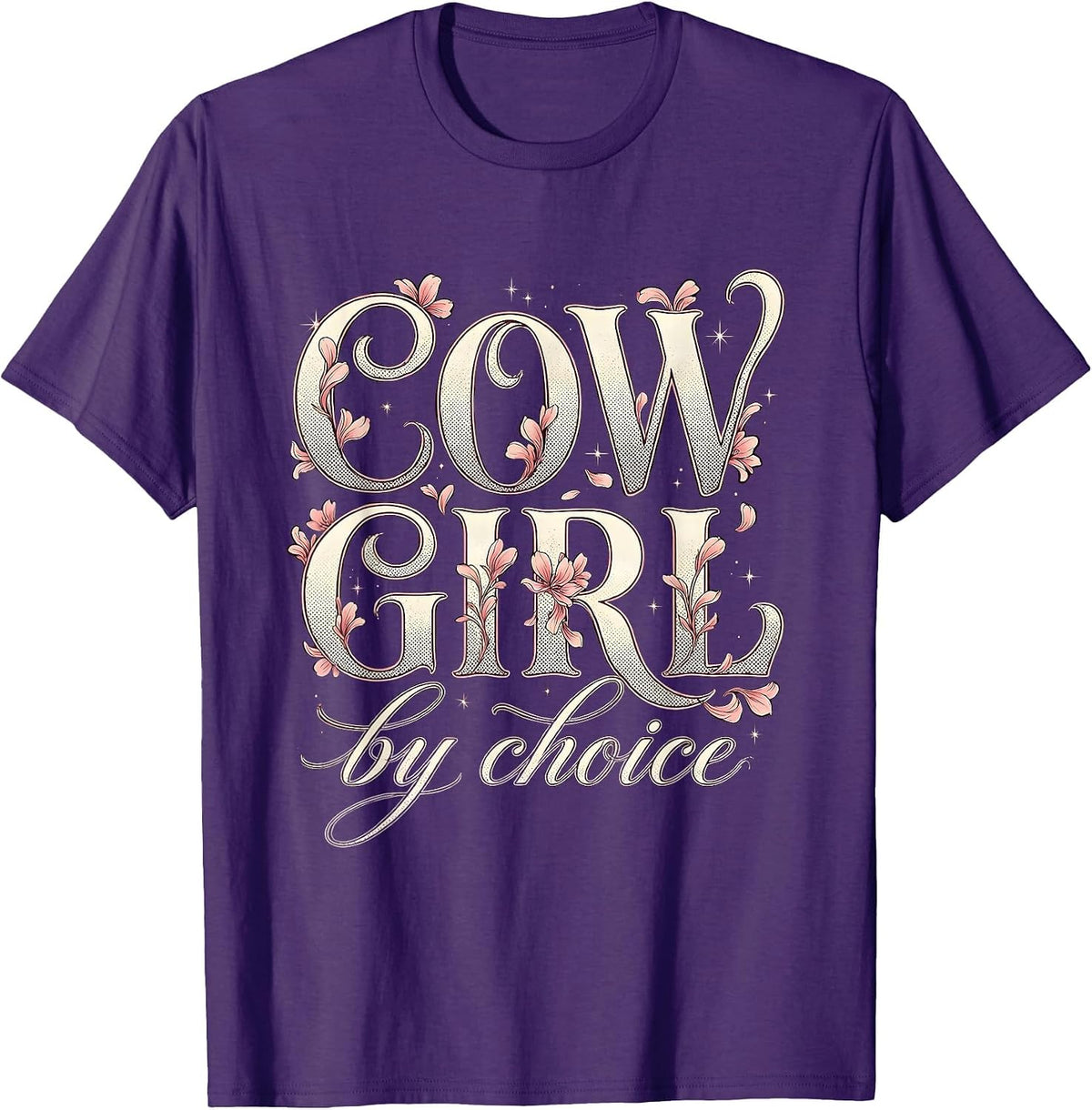Men's Cowgirl By Choice Western Spirit Design T-Shirt - Purple