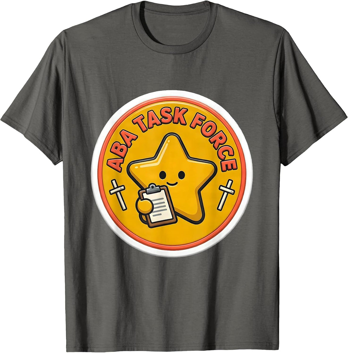 Men's ABA Task Force Retro Humor Behavior Analyst RBT ABA T-Shirt - Asphalt Grey