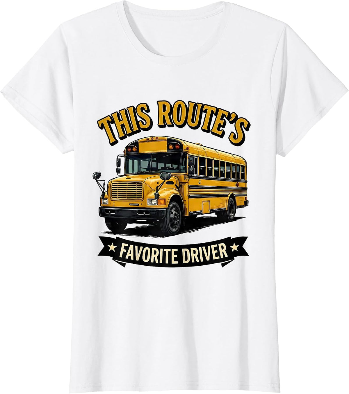 This Route's Favorite Driver Funny School Bus Driver T-Shirt - White