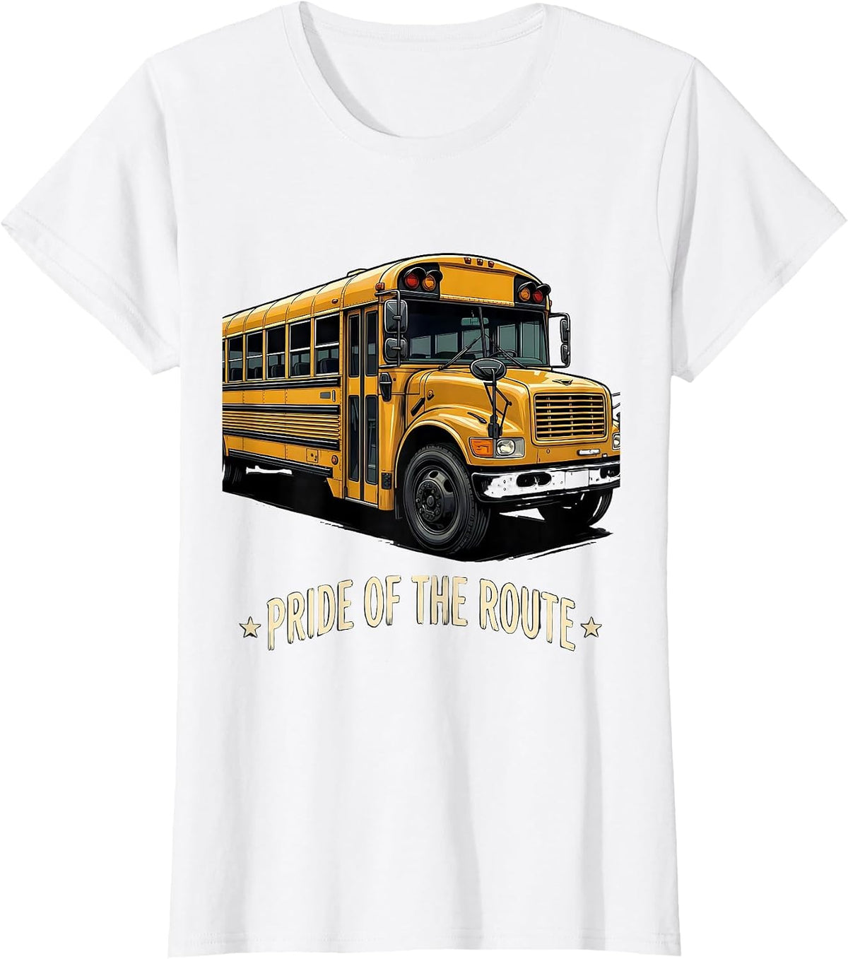 Pride Of The Route Funny School Bus Driver Appreciation Gift T-Shirt - White