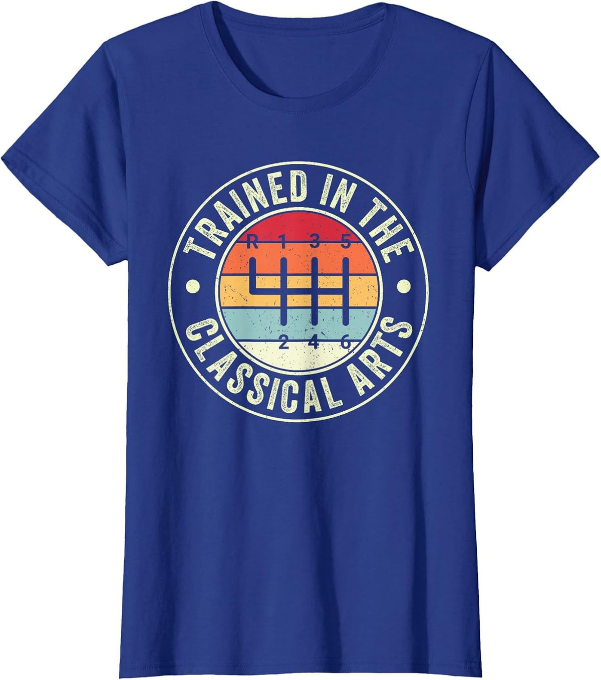 Trained in The Classical Arts 6 Speed Manual Transmission T-Shirt - Royal Blue