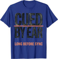 Cued By Ear Long Before Sync Funny DJ Gift Retro Music Lover T-Shirt - Royal Blue