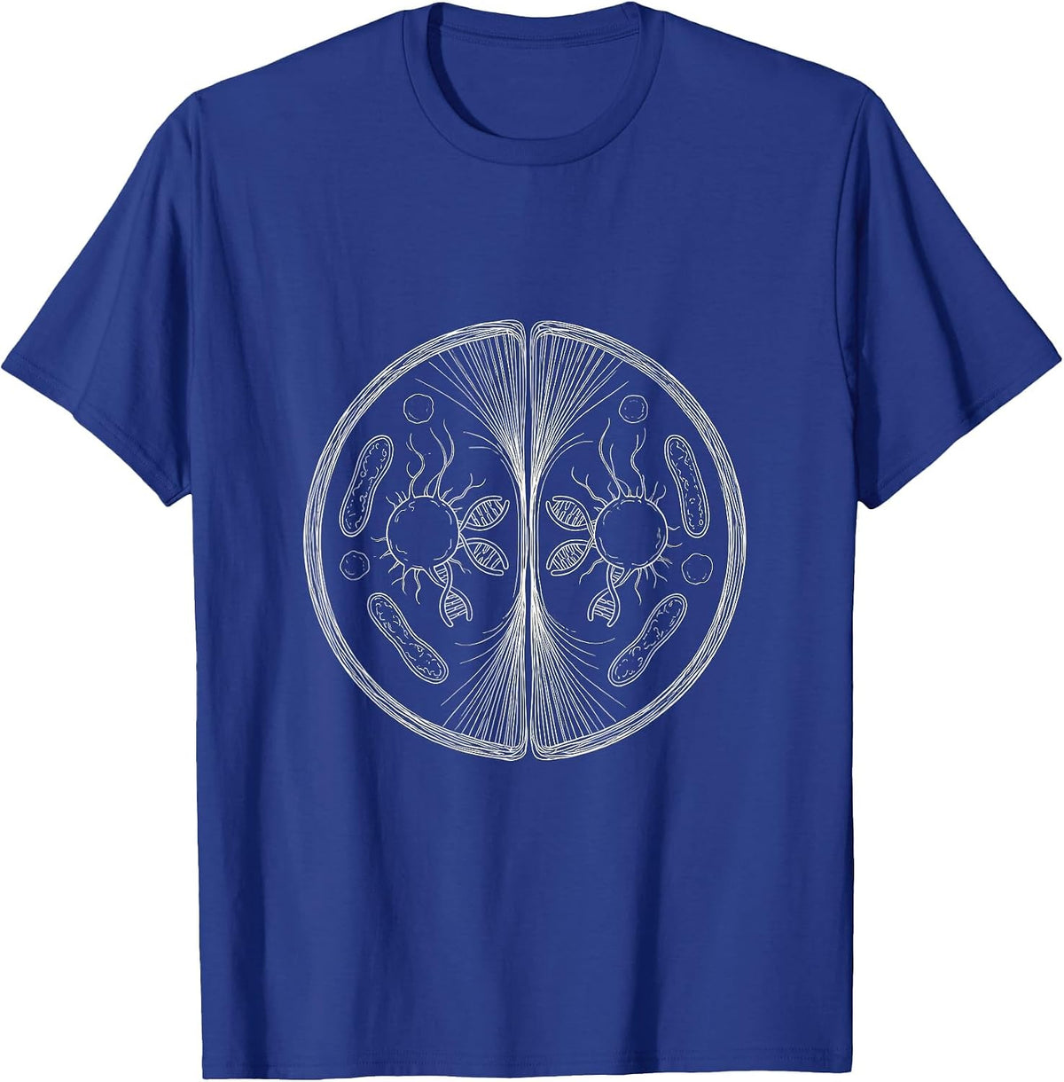 Cell Mitosis Glowing Division Science Teacher T-Shirt - Royal Blue