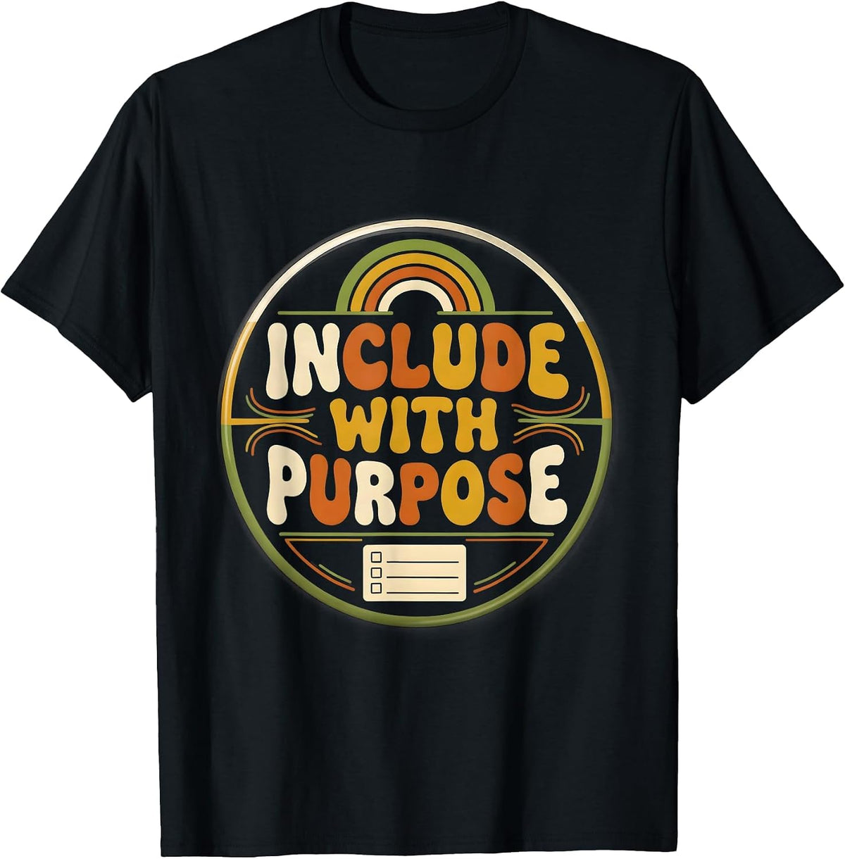 Men's Include With Purpose Retro Autism Inclusion Special T-Shirt - Black