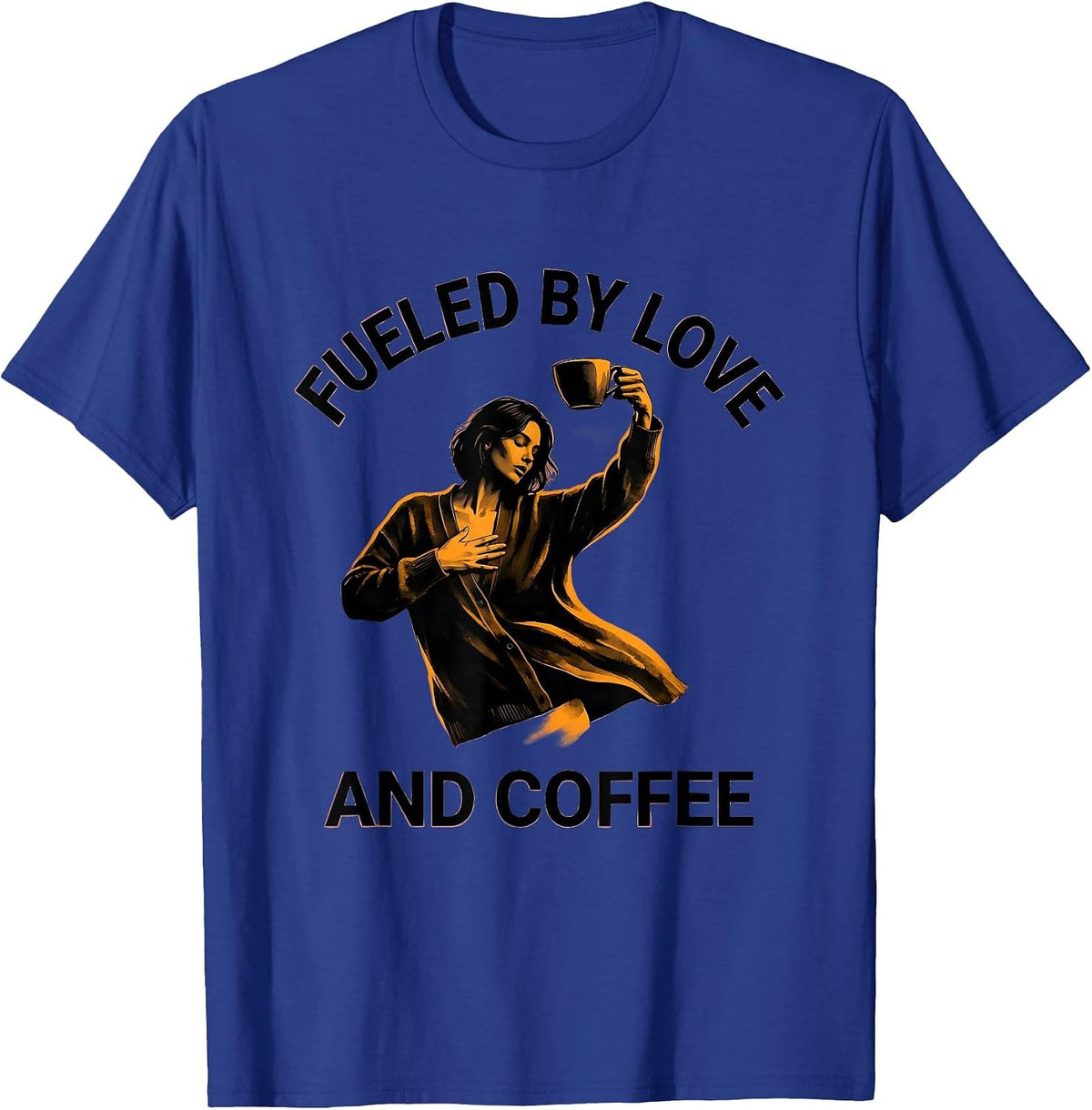 Fueled By Love and Coffee Sped Teacher Design T-Shirt - Royal Blue