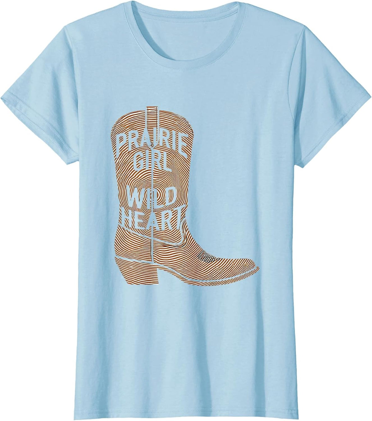 Women's Prairie Girl Wild Heart Western Design T-Shirt - Baby Blue
