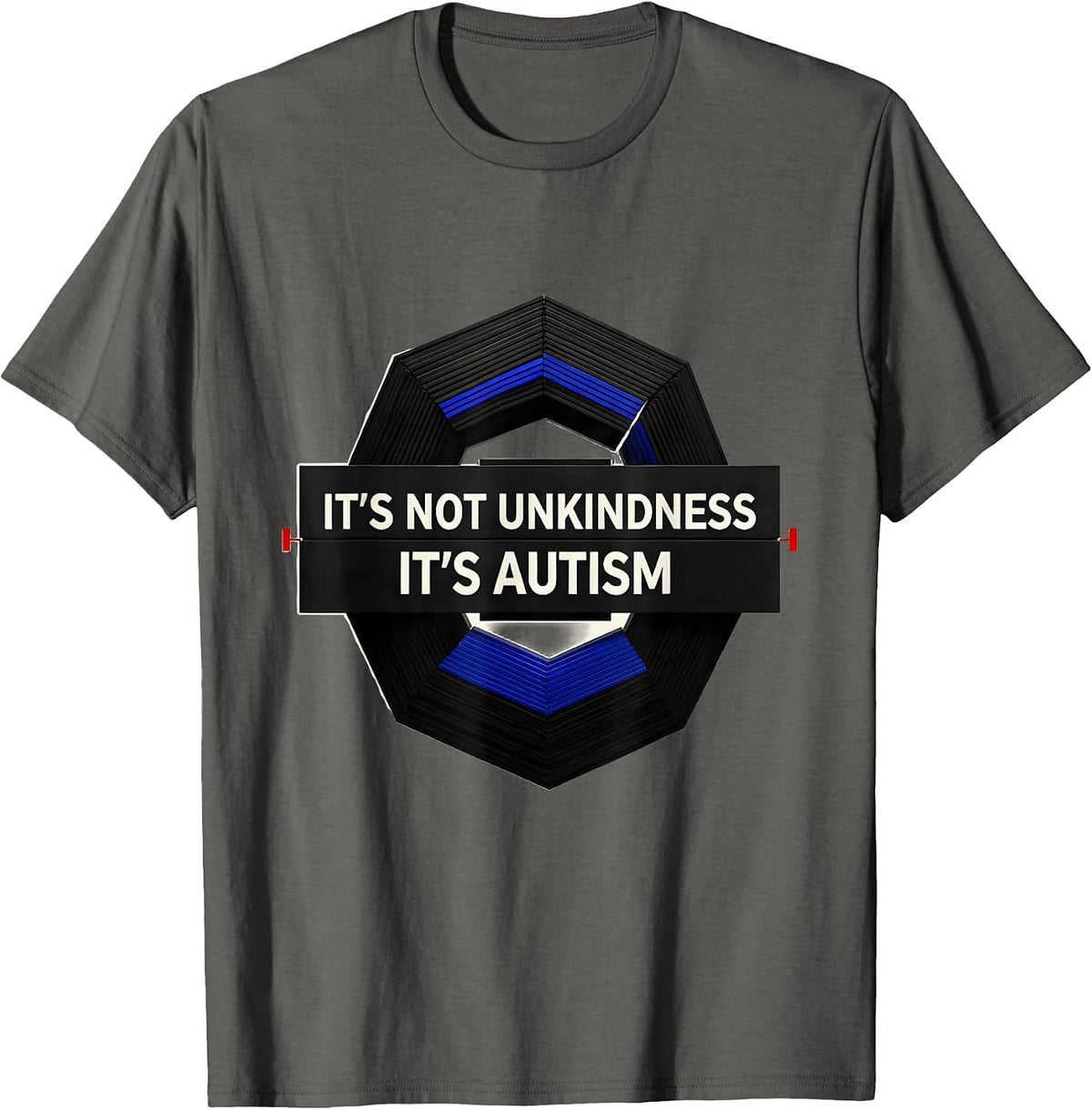 It's Not Unkindness It's Autism Geometric Neurodiversity T-Shirt - Asphalt Grey