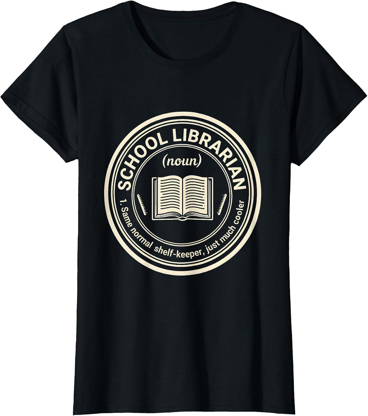 School Librarian Funny Teacher Definition First Day T-Shirt - Black