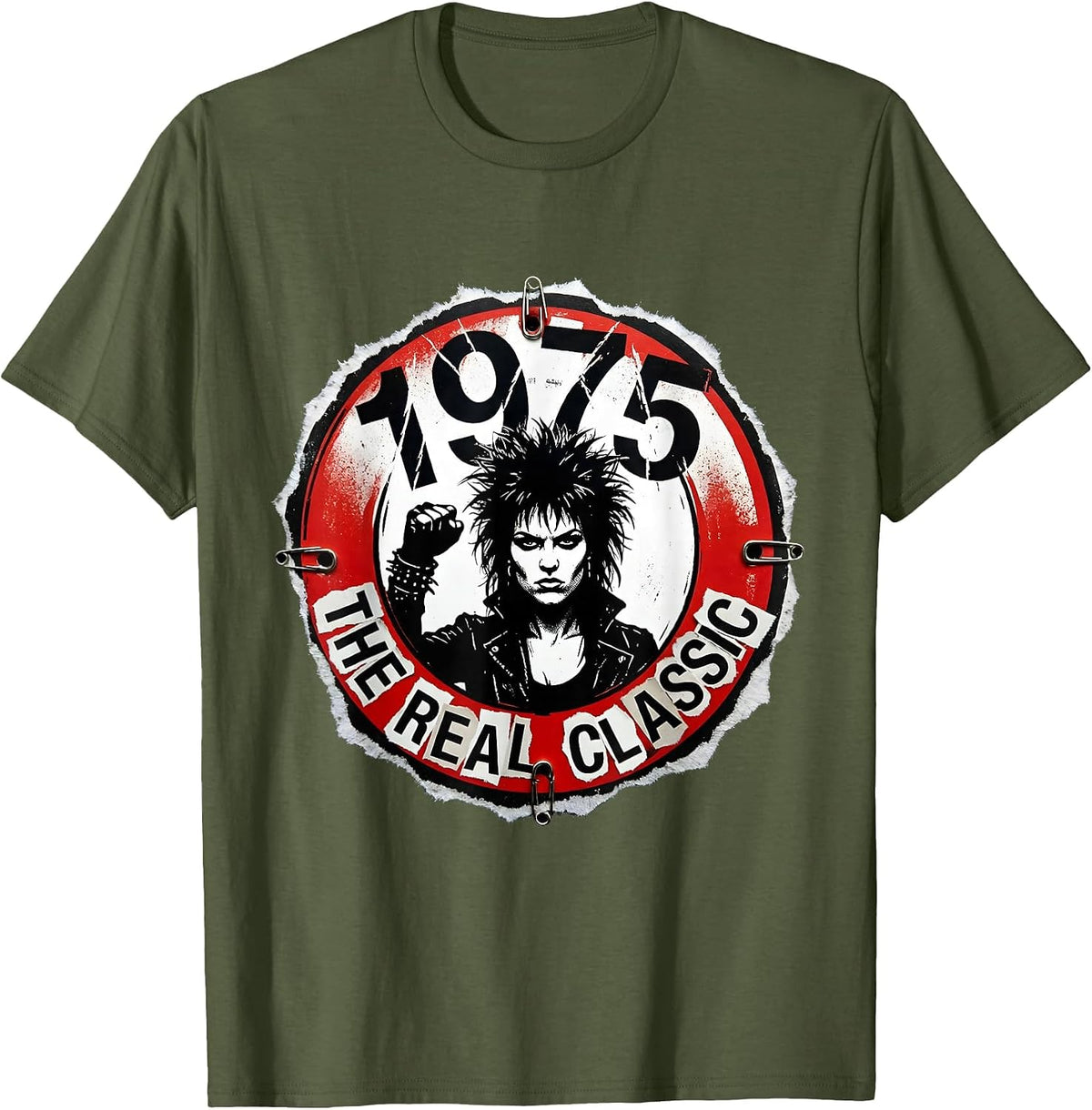 1975 The Real Classic Vintage Women's Design T-Shirt - Olive Green