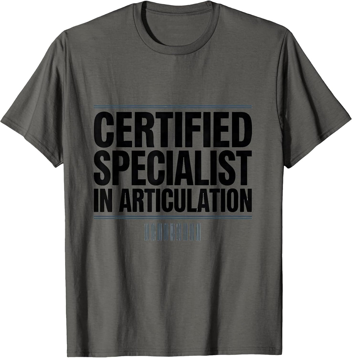 Certified Specialist In Articulation Retro Floral SLP T-Shirt - Asphalt Grey