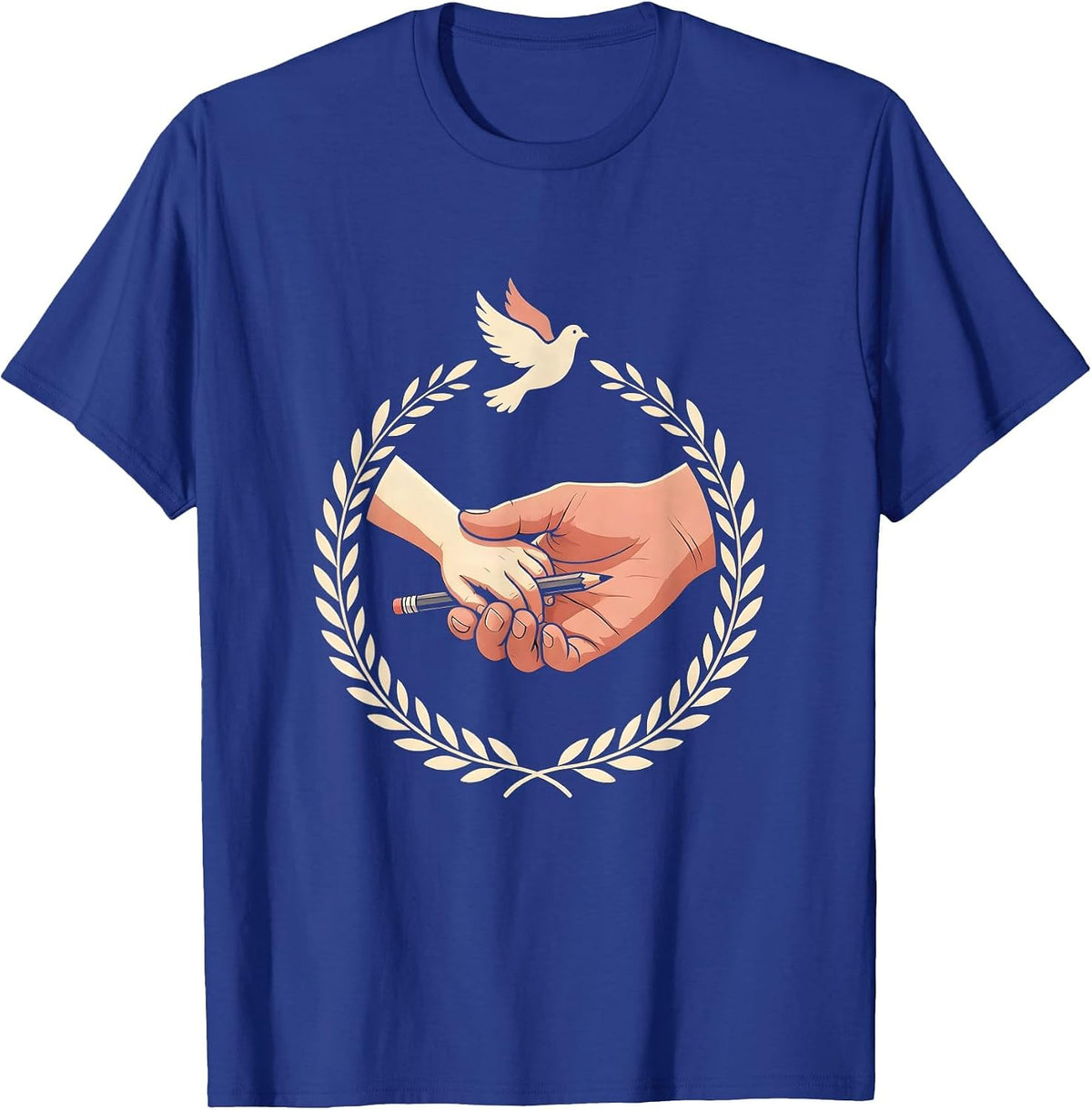 Men's Paraprofessional Teacher's Aide Guiding Student Art T-Shirt - Royal Blue