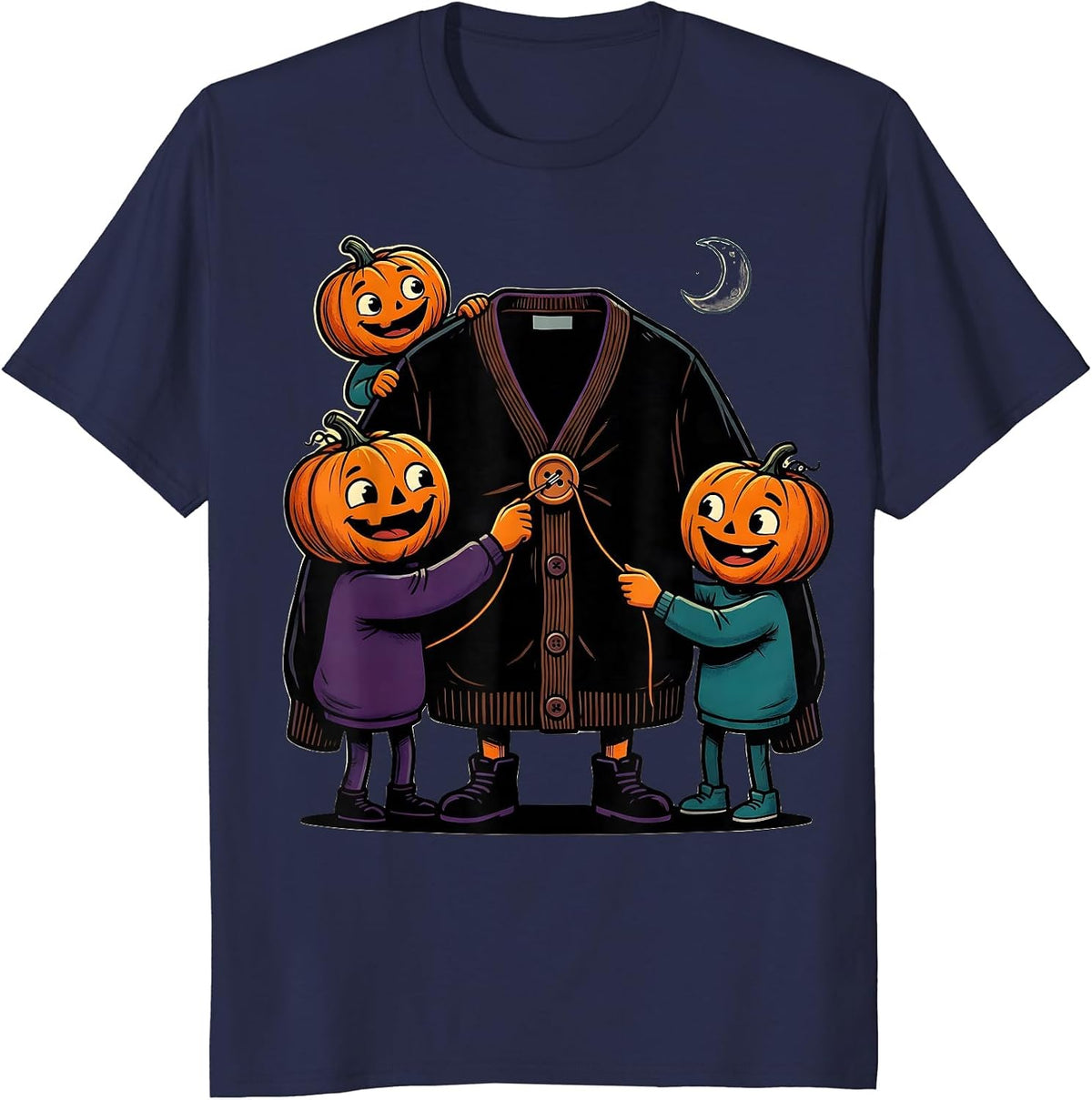 Men's Halloween Therapy Squad Cartoon OT OT Occupational Therapy T-Shirt - Navy Blue