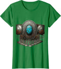 Women's Turquoise Silver Concho Belt Buckle Western Art T-Shirt - Kelly Green