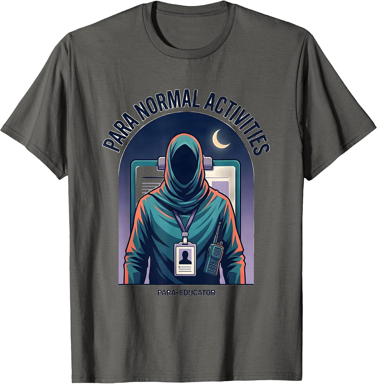 Men's Para Normal Activities Para-Educator Funny Paraprofessional T-Shirt - Asphalt Grey