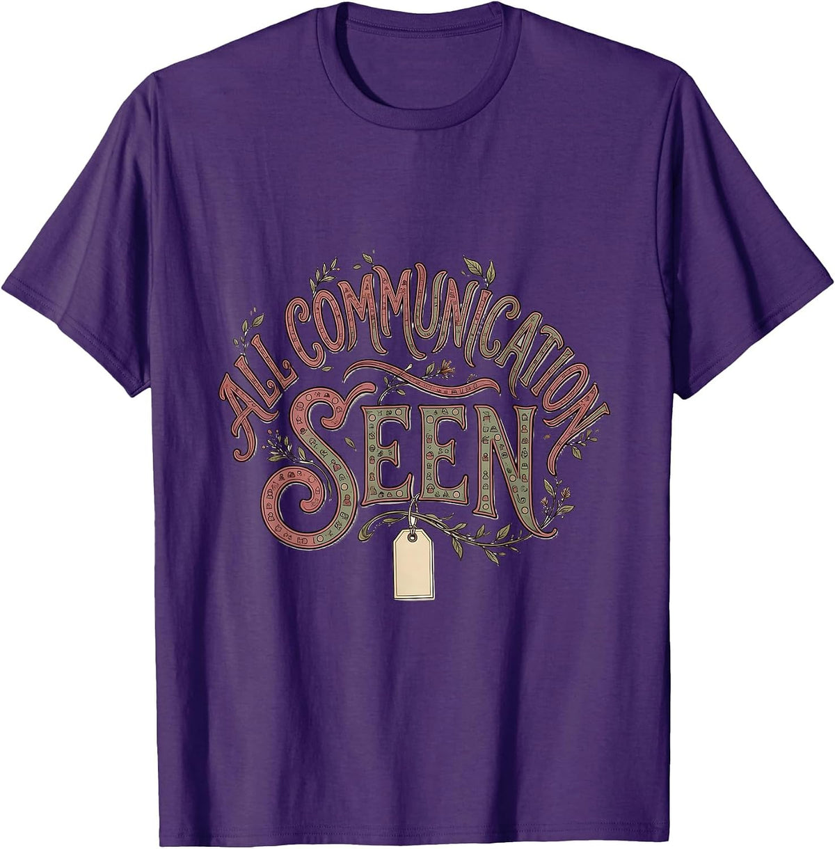 All Communication Seen Boho AAC Awareness Month Speech T-Shirt - Purple