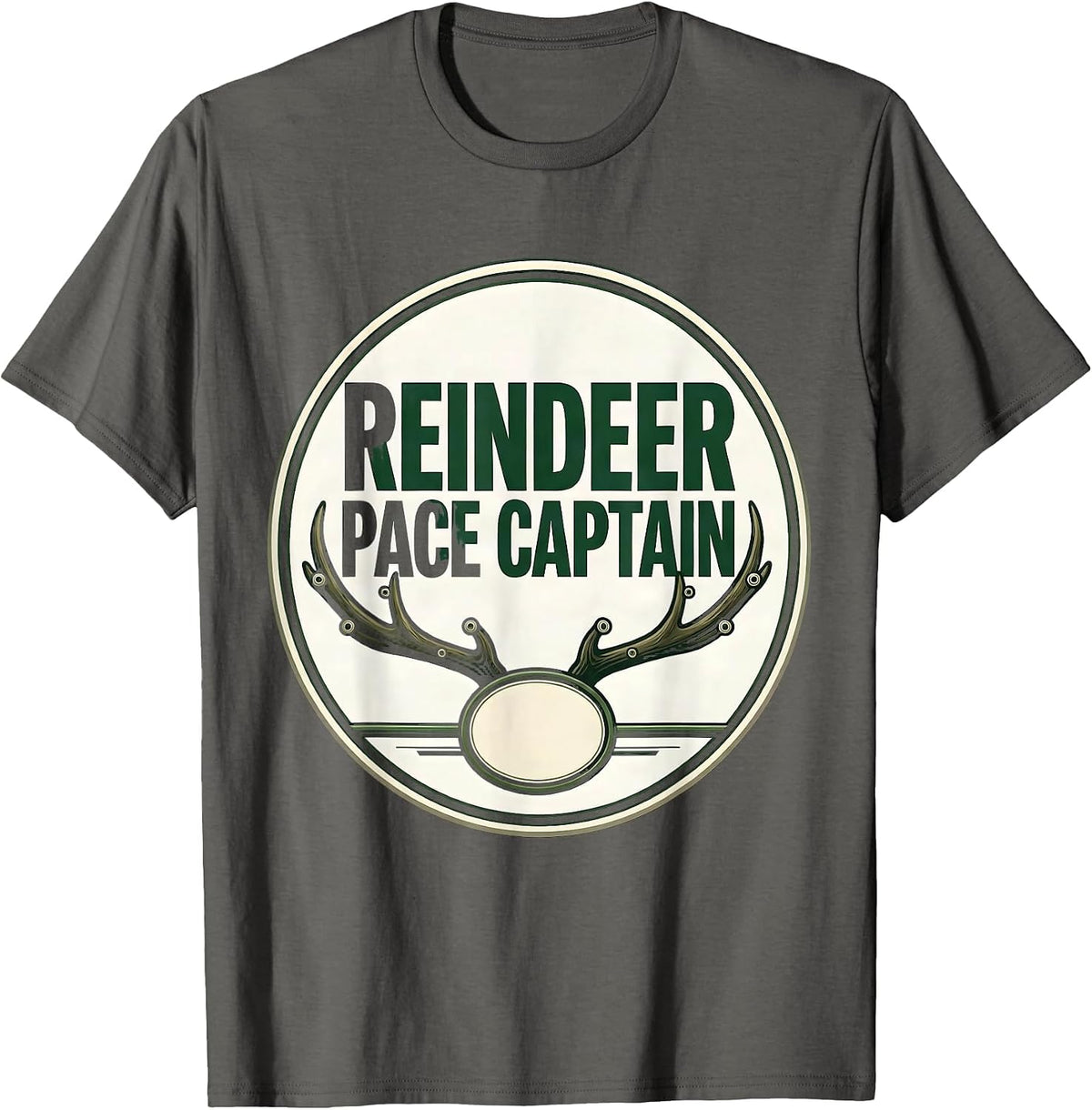 Reindeer Pace Captain Funny Christmas 5k Run Runner Squad T-Shirt - Asphalt Grey
