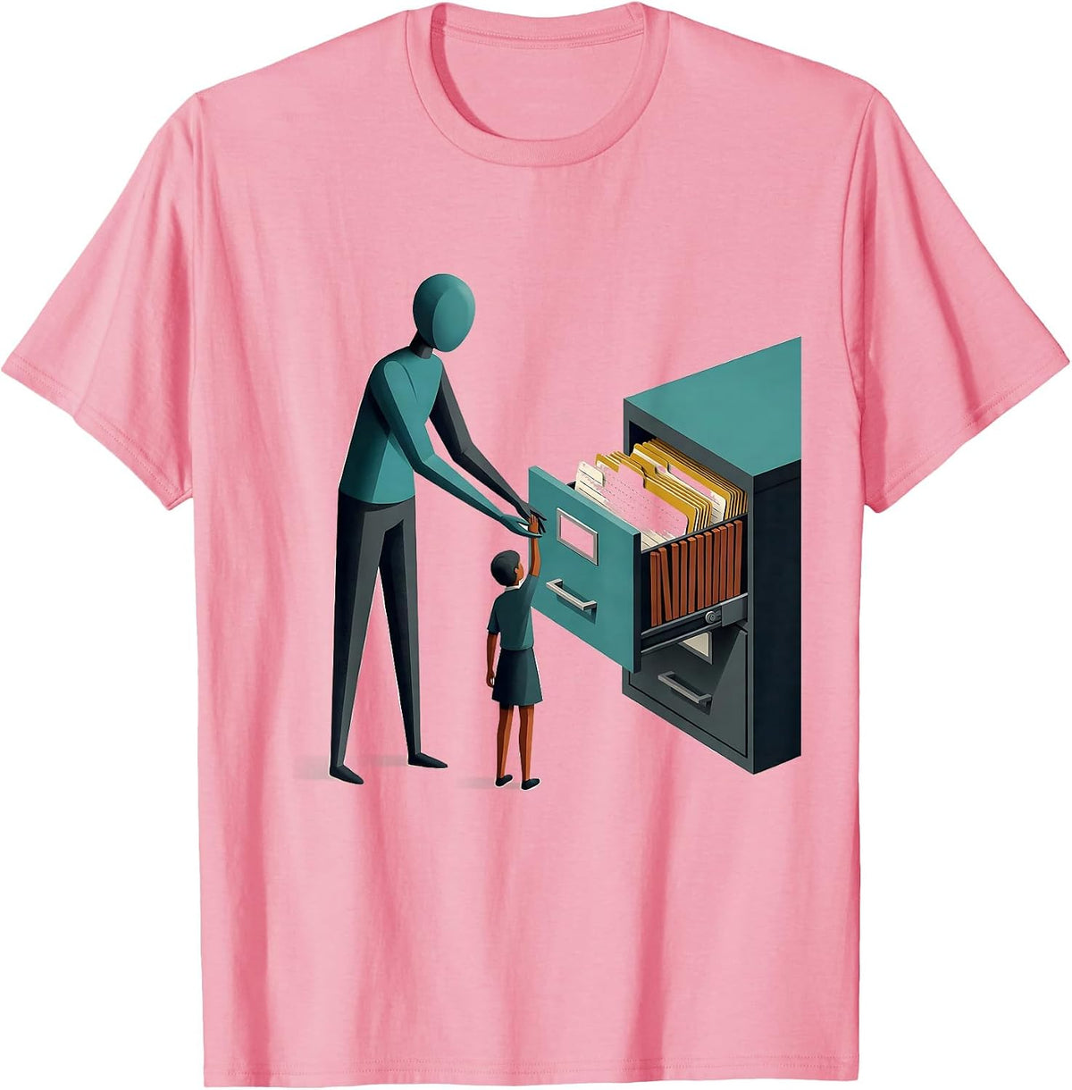 Men's Librarian Guide Student Midcentury Modern School Library T-Shirt - Pink