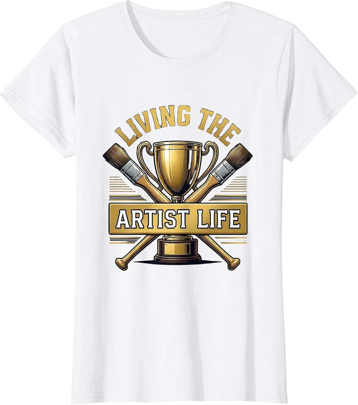 Living the Artist Life Graphic Design T-Shirt - White