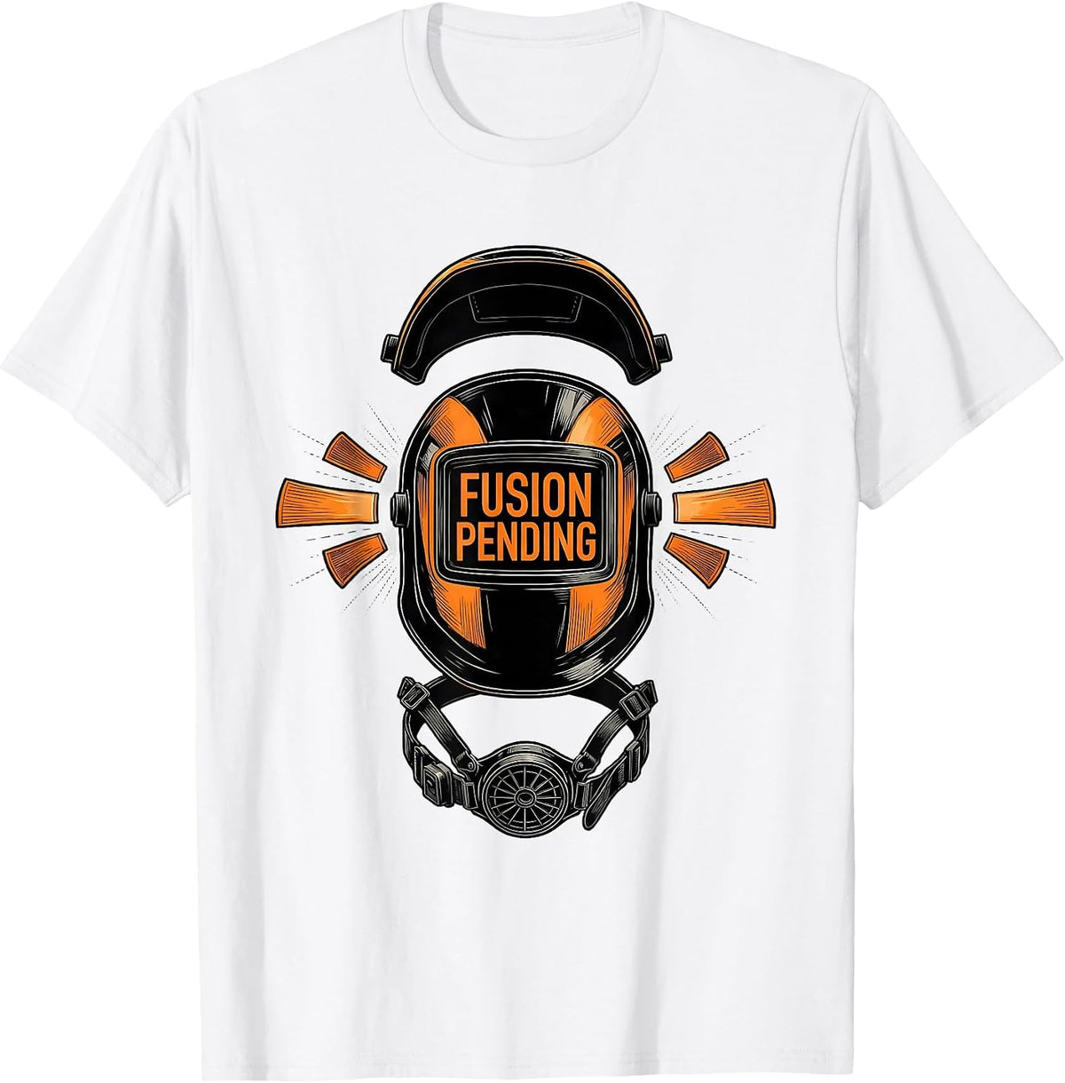 Men's Fusion Pending Exploded Welding Hood Blue Collar T-Shirt - White