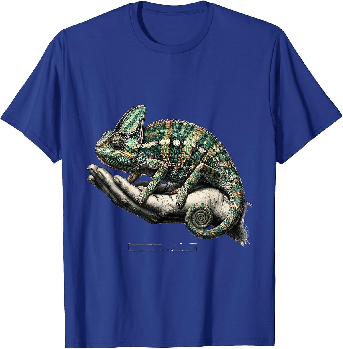 Men's Crested Chameleon Botanical Pet Keeper Cute Reptile T-Shirt - Royal Blue