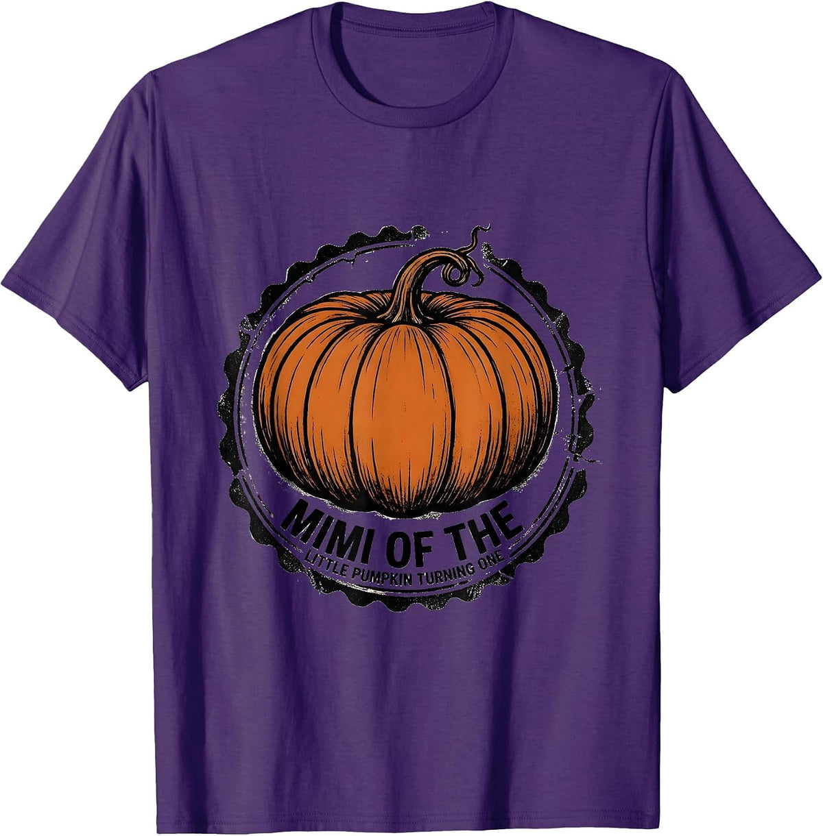 Men's Mimi Of The Little Pumpkin Turning One Family First Birthday T-Shirt - Purple