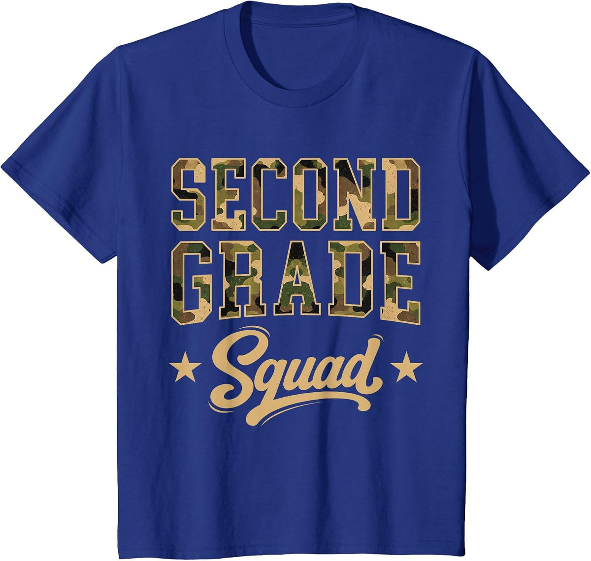 2nd Grade Camouflage Second Grade Squad Back to School T-Shirt - Royal Blue