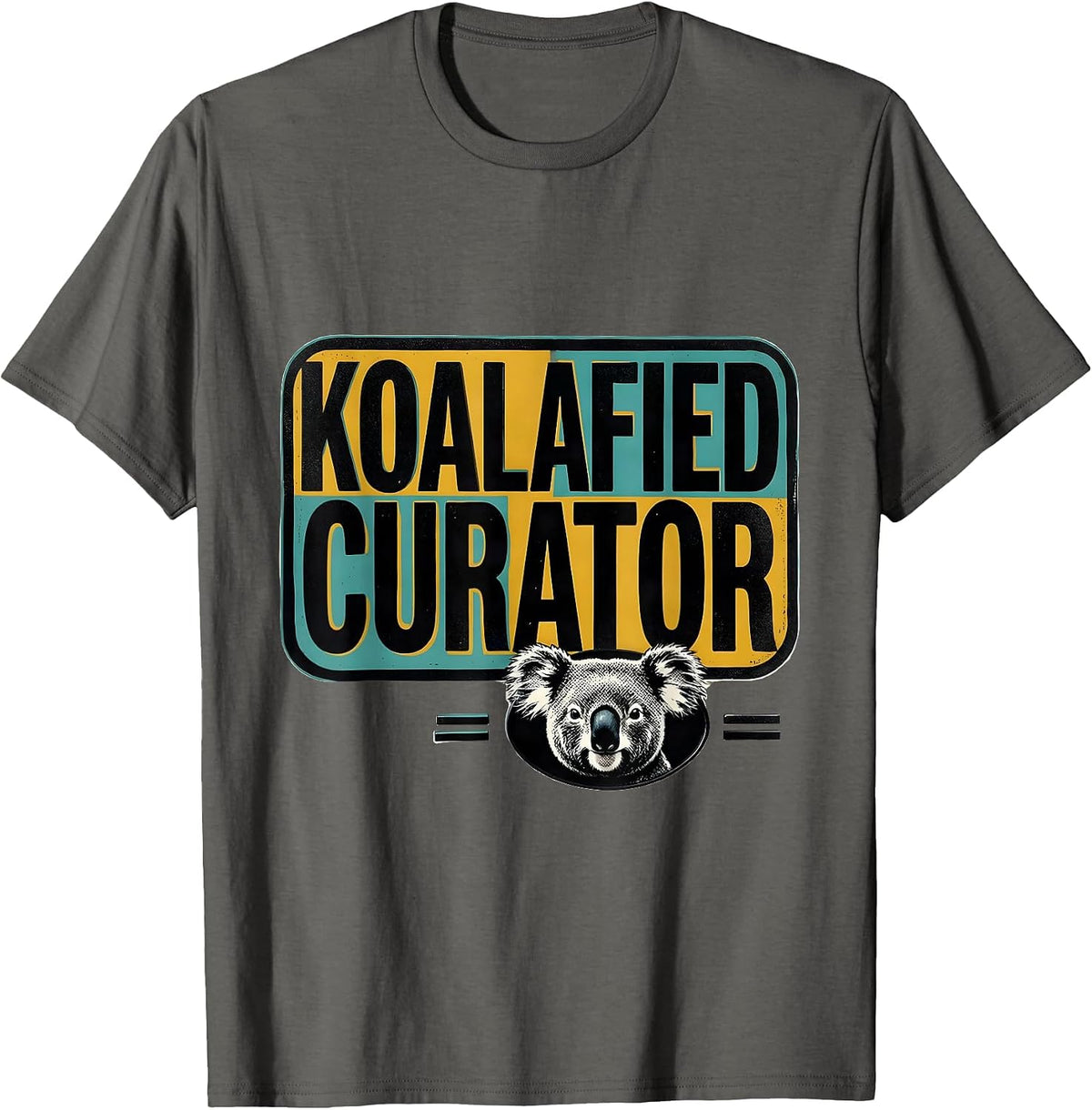 Koalafied Curator Midcentury Modern Koala Lover Gift T-Shirt - Asphalt Grey
