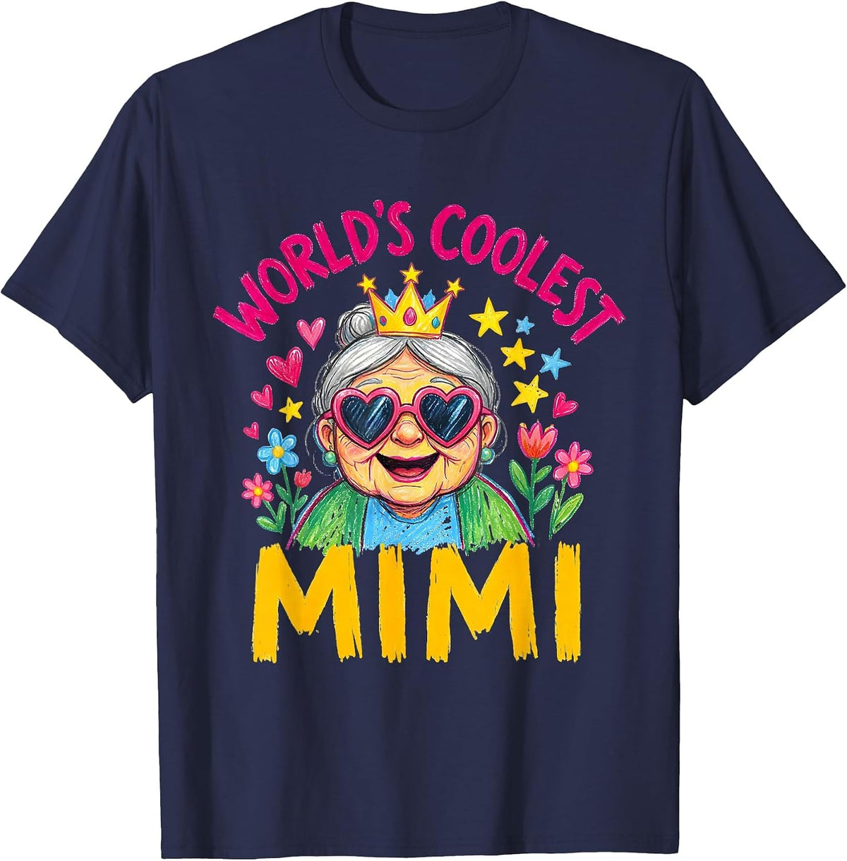 Men's World's Coolest Mimi Grandmother Design T-Shirt - Navy Blue