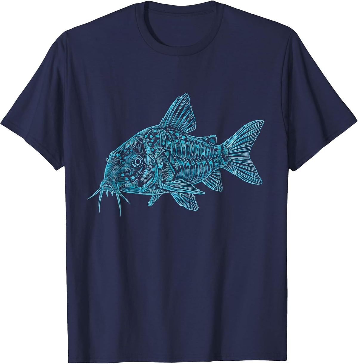 Cory Catfish Corydoras Freshwater Aquarium T-Shirt - Navy Blue