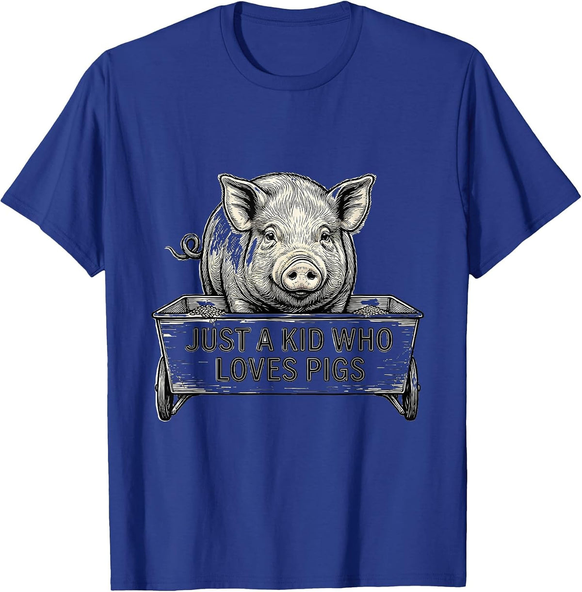 Just A Kid Who Loves Pigs Funny Pig Lover Humor T-Shirt - Royal Blue