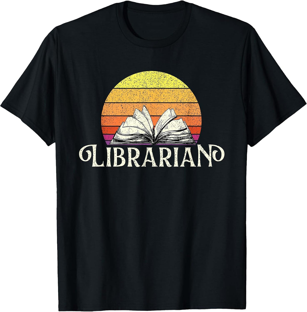 Librarian - Retro School Library Cataloger Book Collector T-Shirt - Black