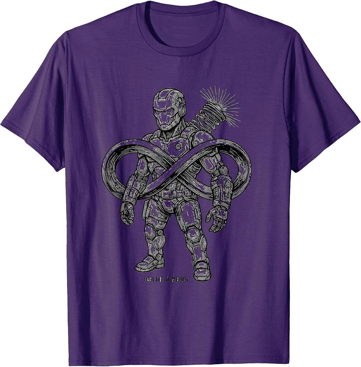 I Got The Tism Build Funny Autistic ADHD Meme Humor T-Shirt - Purple
