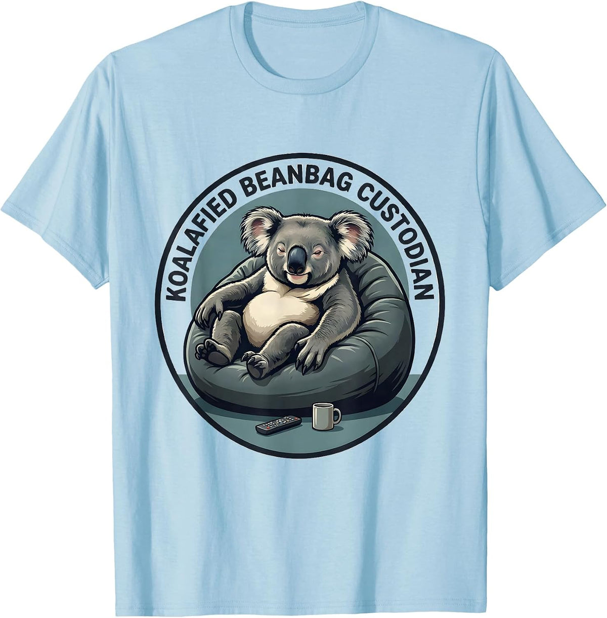 Men's Koalafied Beanbag Custodian Funny Koala Lover Cute Animal T-Shirt - Baby Blue