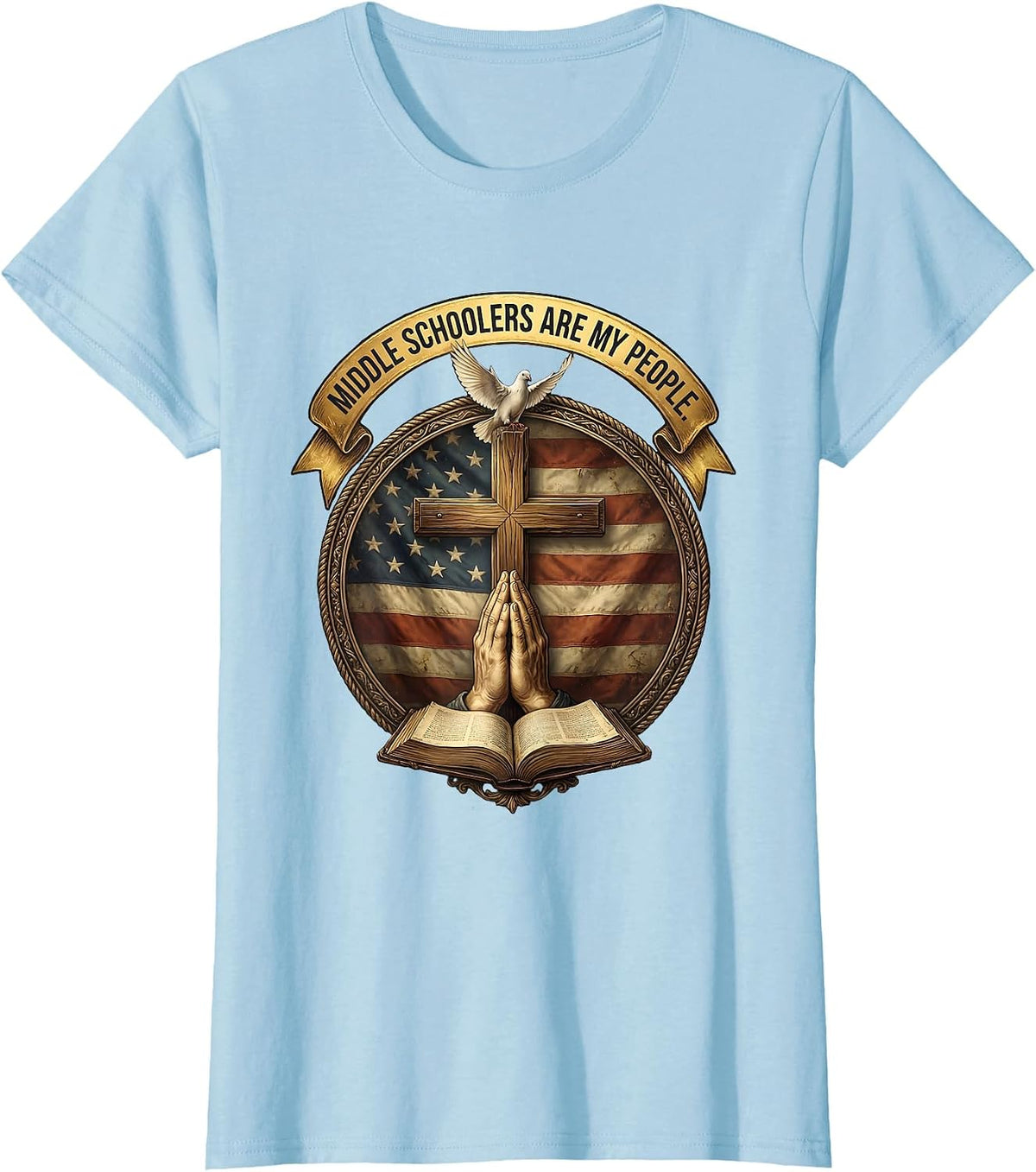 Middle Schoolers Are My People Teacher Design T-Shirt - Baby Blue