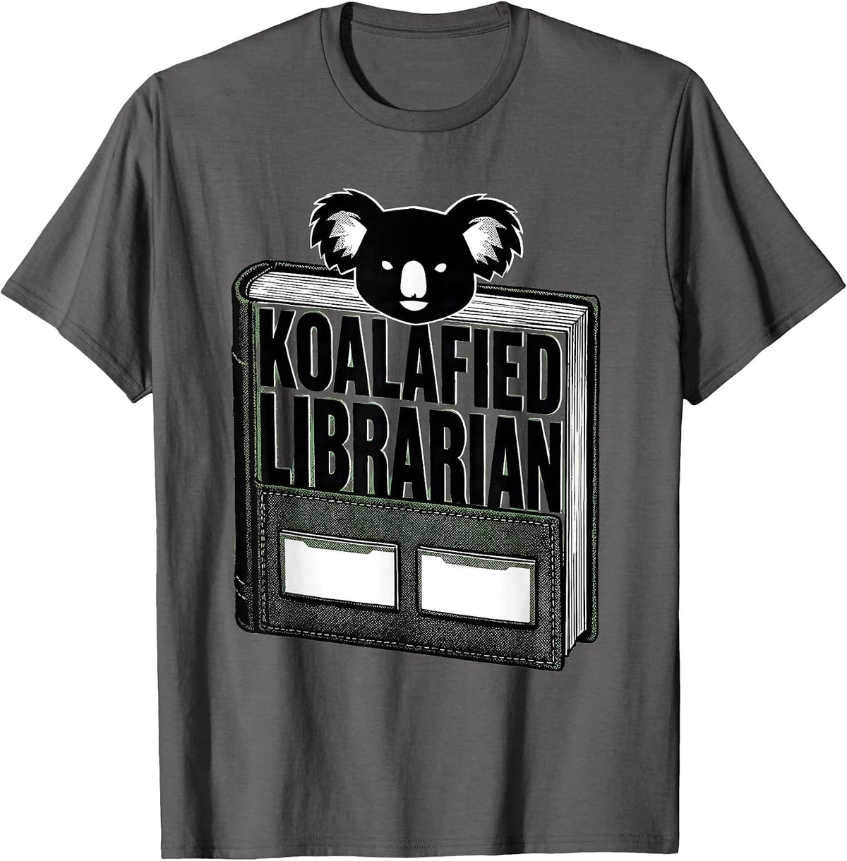 Koalafied Librarian Funny Koala Lover Book Lover Gift T-Shirt - Asphalt Grey