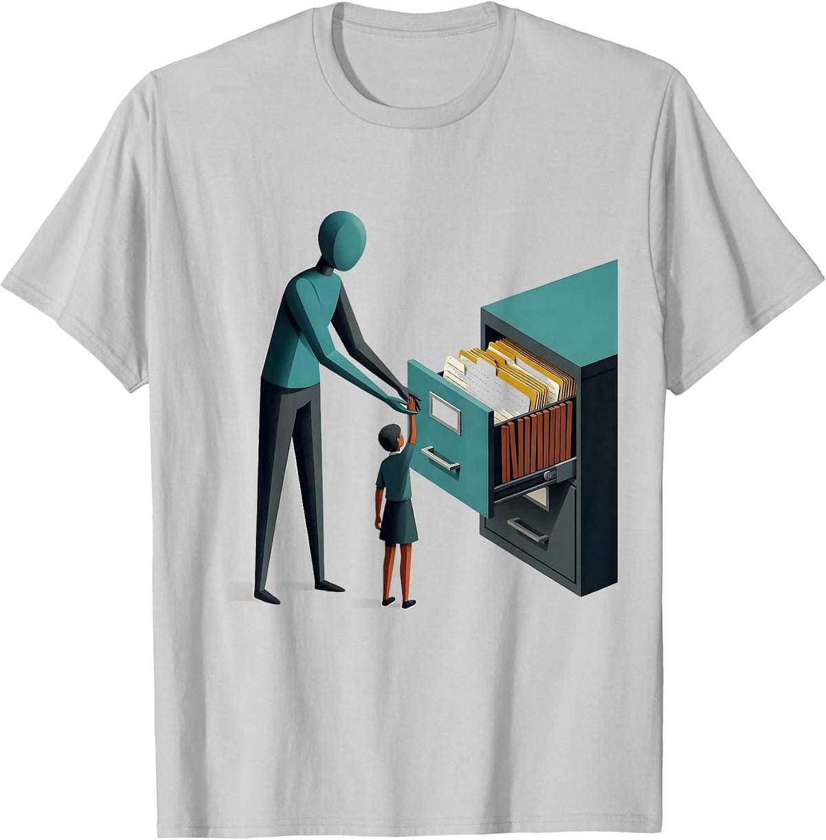 Men's Librarian Guide Student Midcentury Modern School Library T-Shirt - Silver Grey