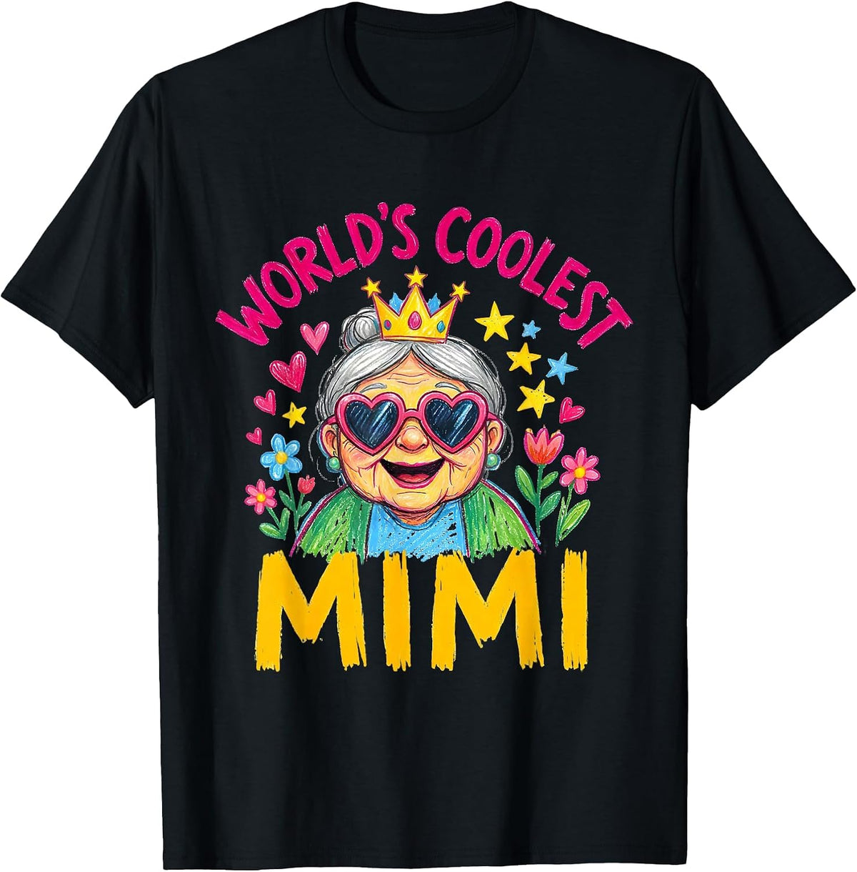 Men's World's Coolest Mimi Grandmother Design T-Shirt - Black