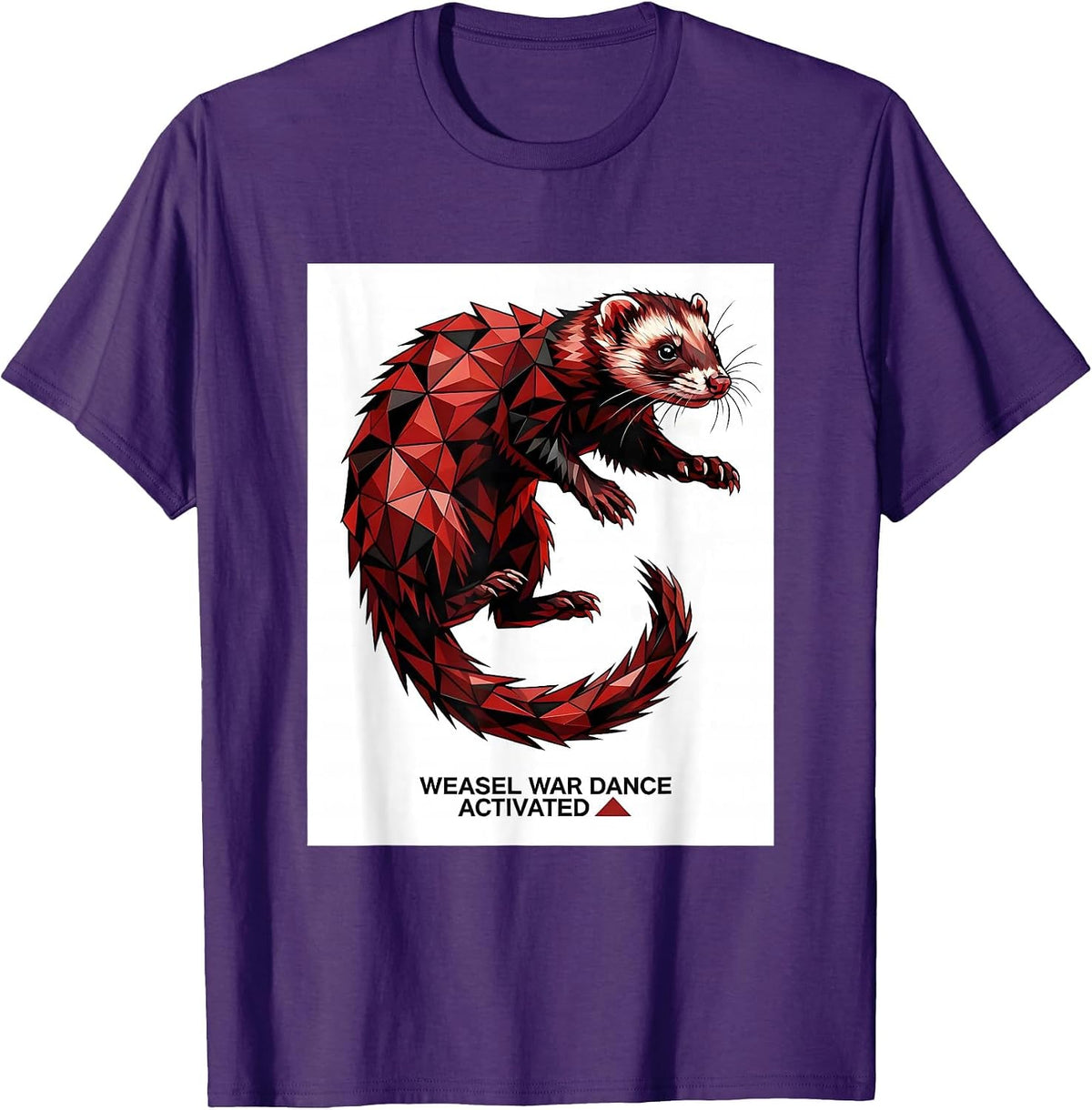 Men's Weasel War Dance Activated Funny Ferret Lover Gift Christmas T-Shirt - Purple