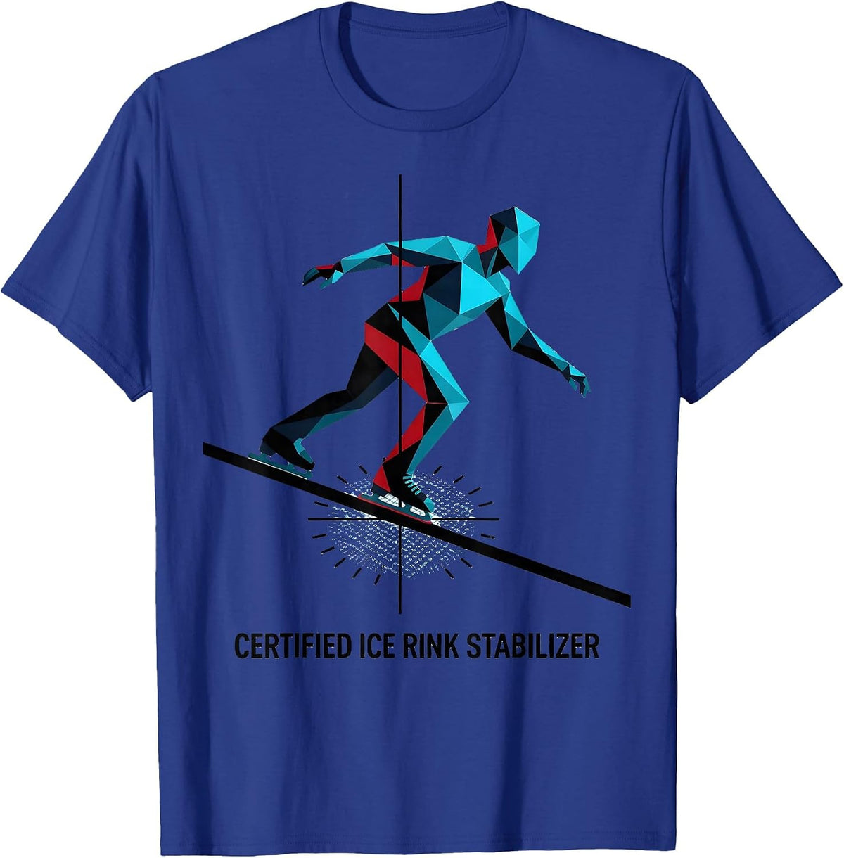 Certified Ice Rink Stabilizer Geometric Physical Therapist T-Shirt - Royal Blue