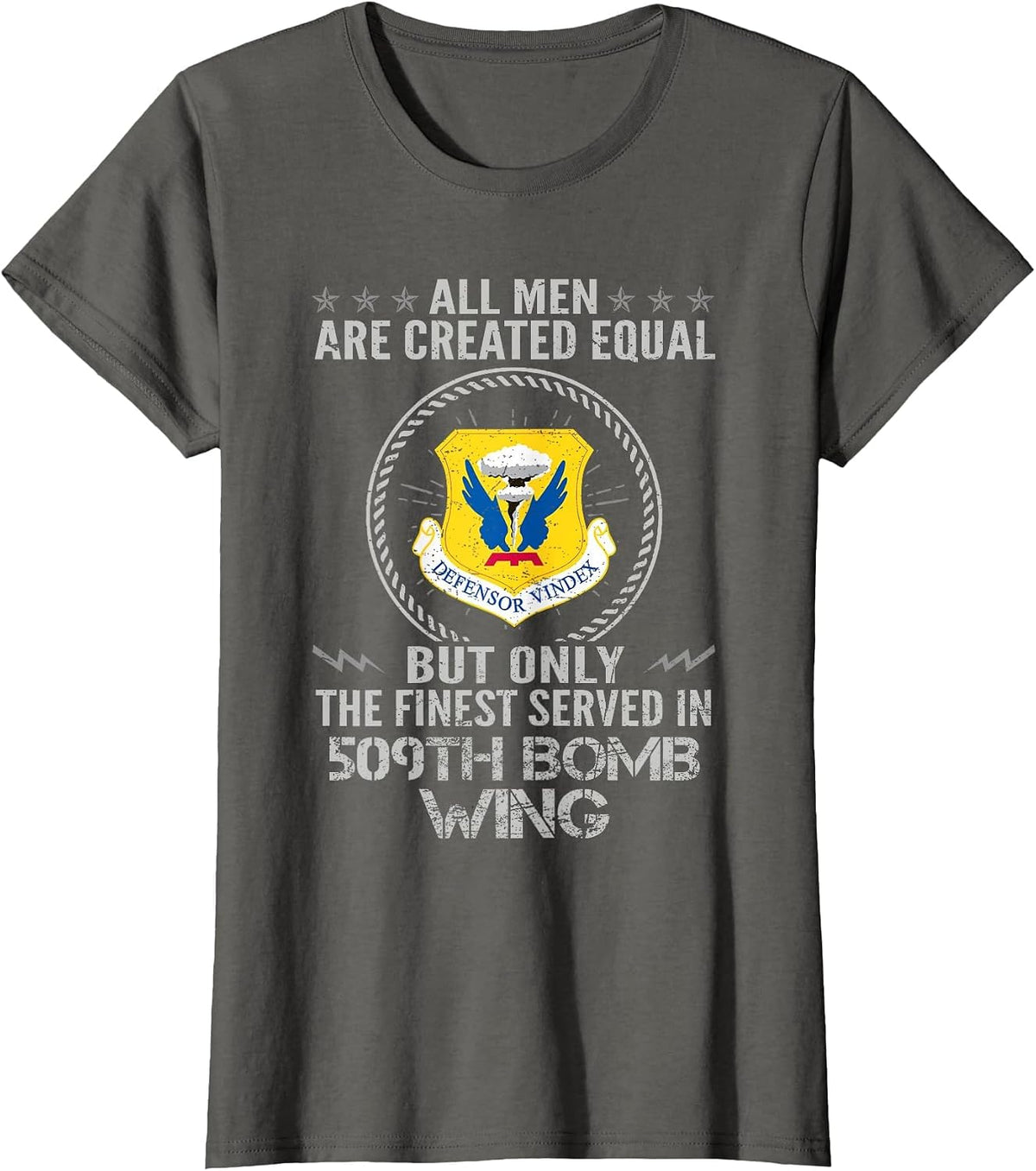 The Finest Served in 509th Bomb Wing Proud US Veteran T-Shirt - Asphalt Grey