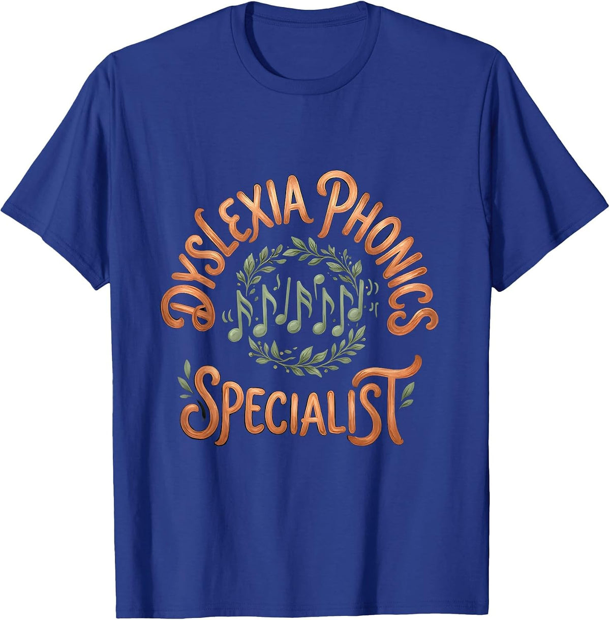 Men's Dyslexia Phonics Specialist Boho Typography Teacher T-Shirt - Royal Blue
