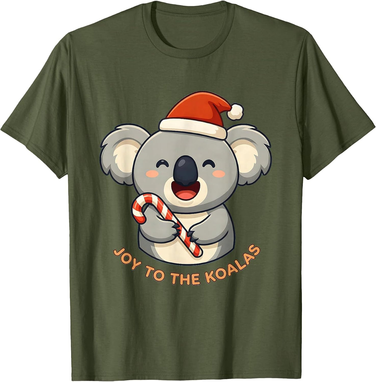 Men's Joy To The Koalas Cute Kawaii Koala Lover Christmas Pun T-Shirt - Olive Green
