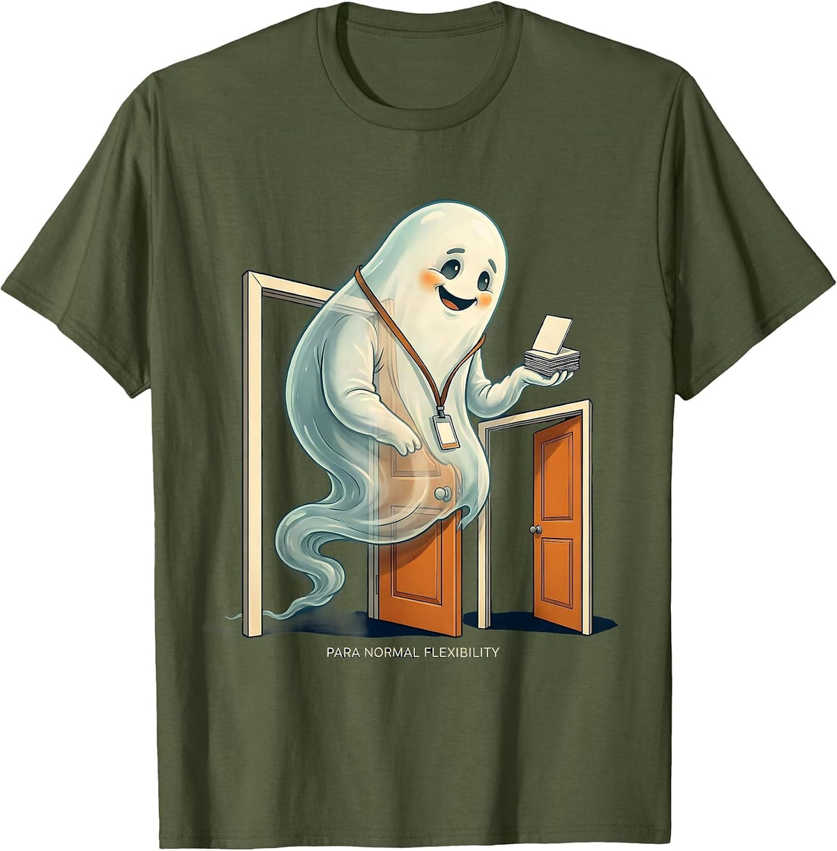 Para Normal Flexibility Funny Paraprofessional Halloween T-Shirt - Olive Green