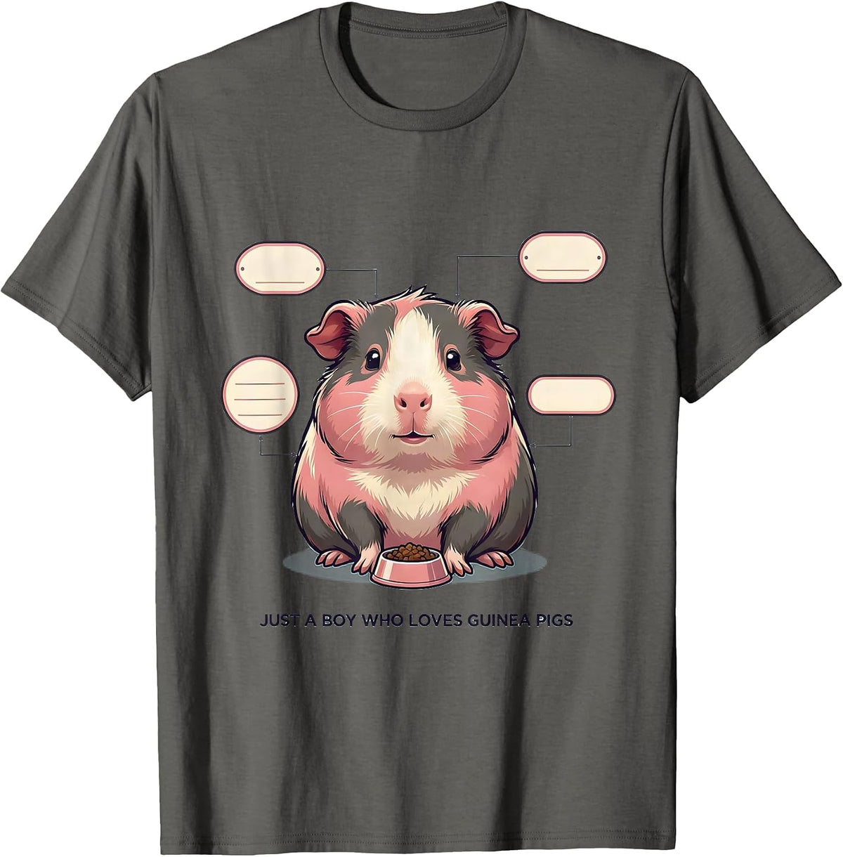 Just A Boy Who Loves Guinea Pigs Funny Guinea Pig Lover Pet T-Shirt - Asphalt Grey