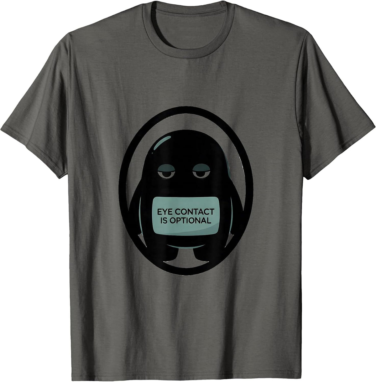 Men's Eye Contact Is Optional Funny Autism Awareness T-Shirt - Asphalt Grey