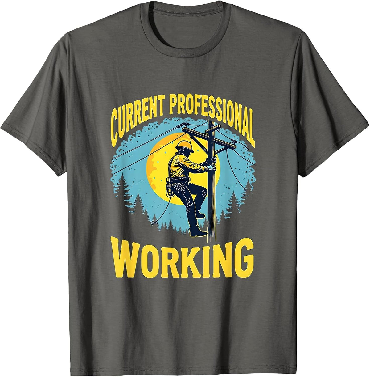 Current Professional Working Graphic Design T-Shirt - Asphalt Grey