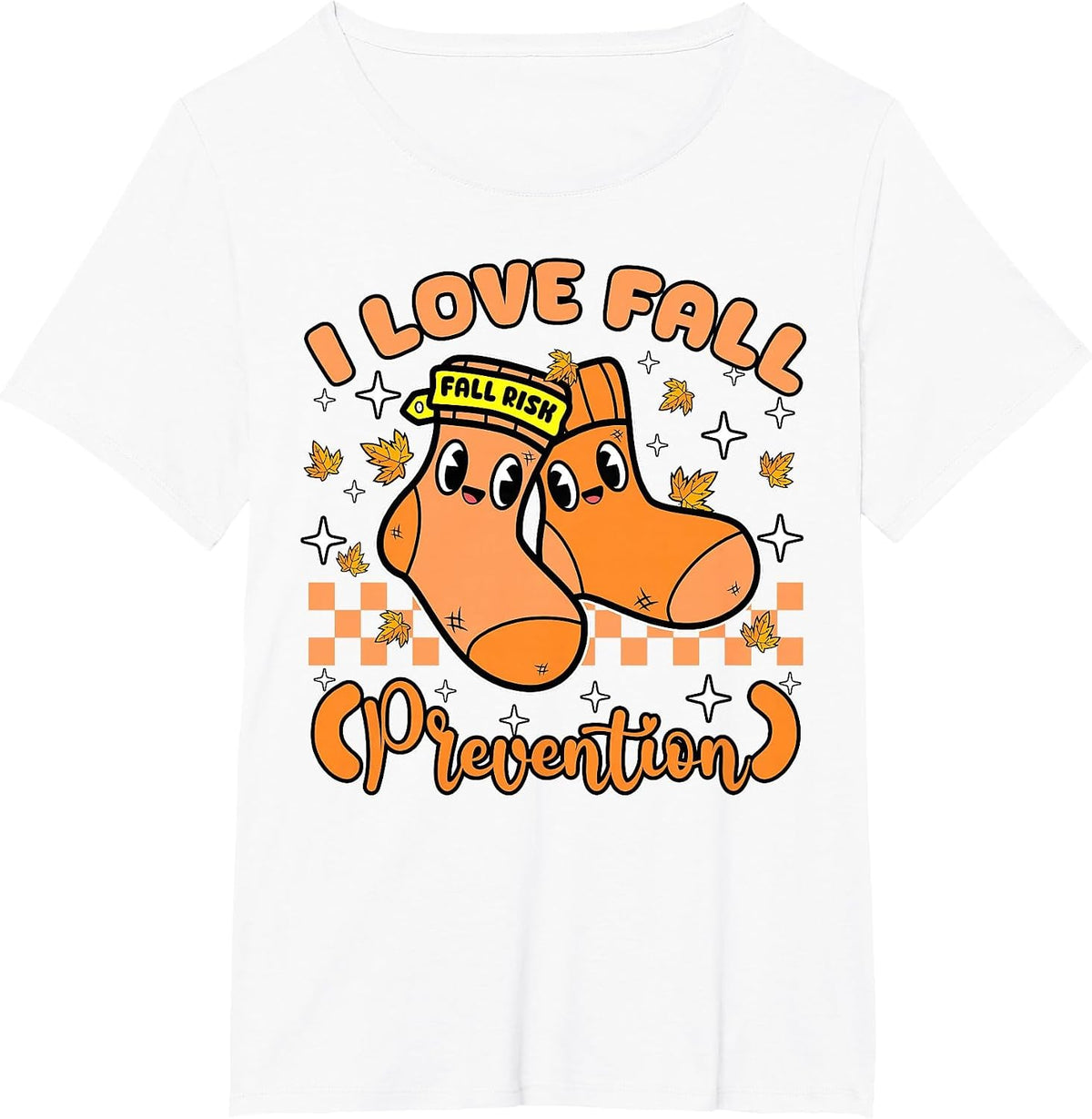 Love Fall Prevention Socks Physical Therapy Therapist Autumn T-Shirt - White