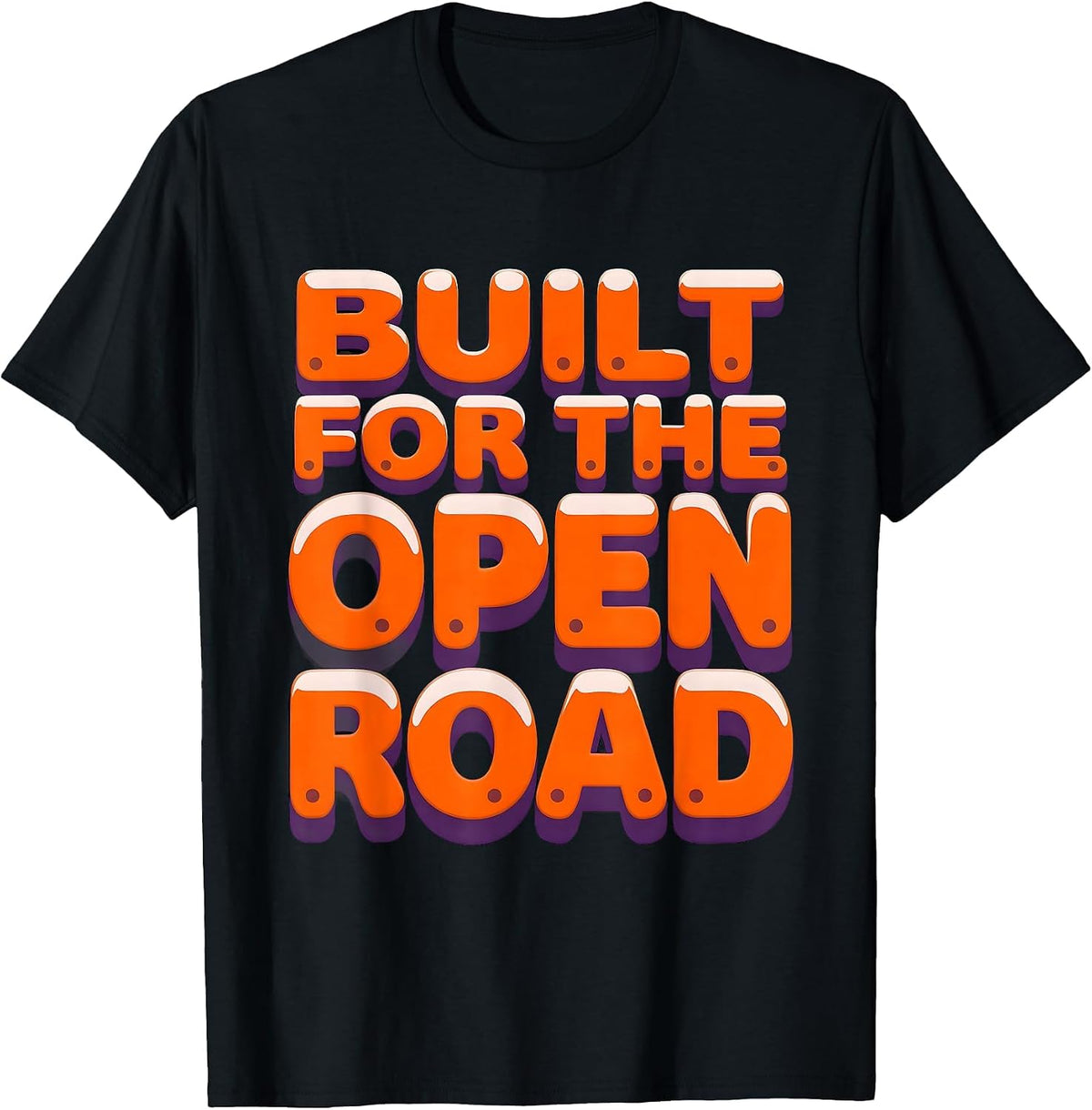 Men's Built for the Open Road Motorcycle Design T-Shirt - Black