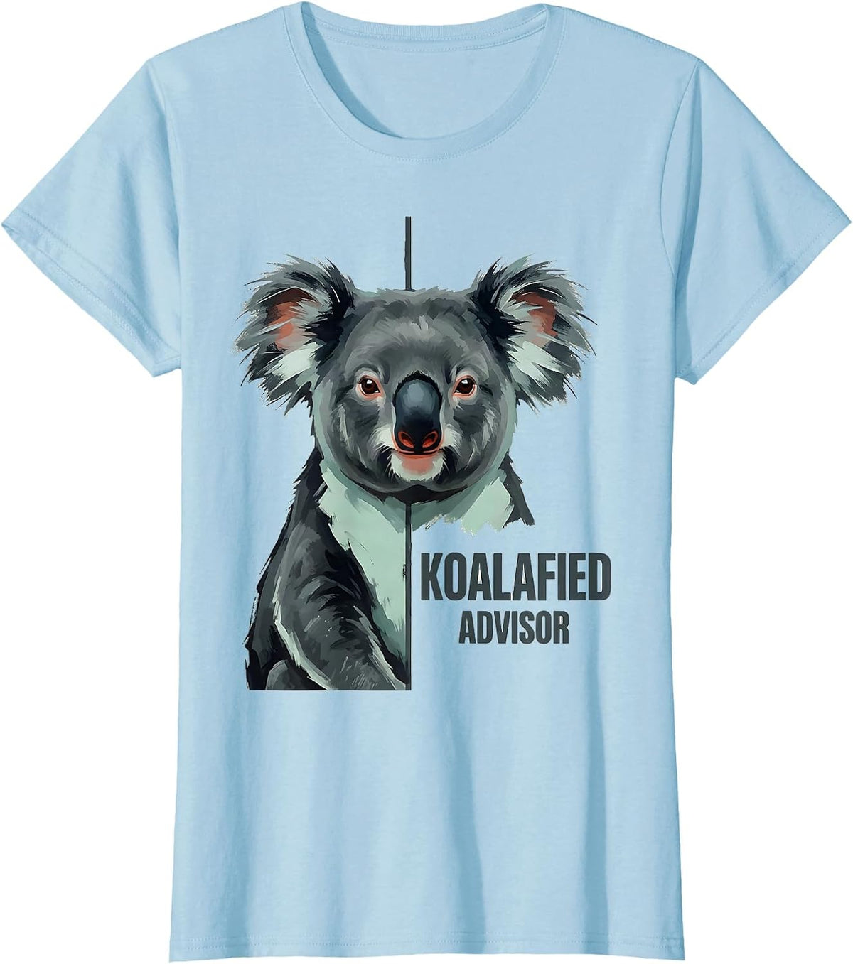 Women's Koalafied Advisor Funny Koala Lover Animal Pun Humor T-Shirt - Baby Blue