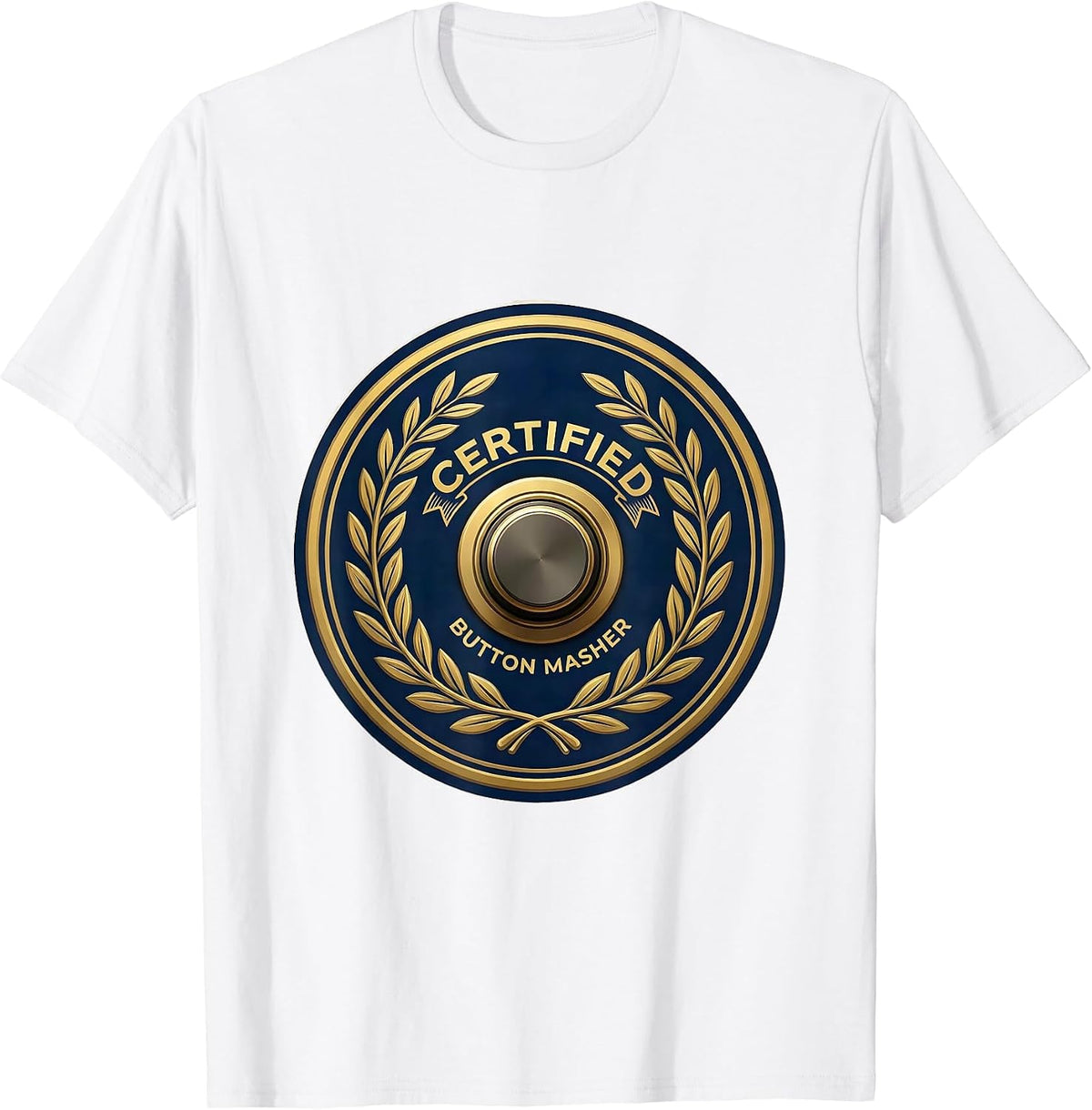 Men's Certified Button Masher Funny Speech Therapy AAC Awareness T-Shirt - White